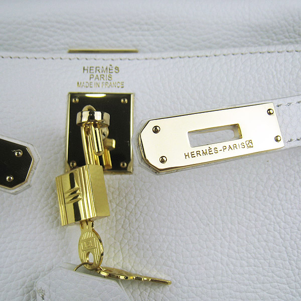 7A Replica Hermes Kelly 32cm Togo Leather Bag White 6108
